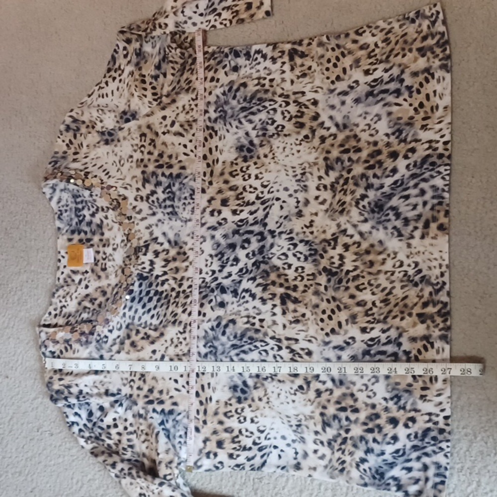 Ruby Rd. Leopard Print Top With Sequins Embelishm… - image 4